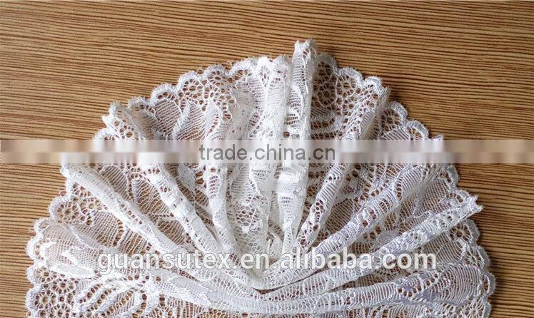 Bright Yarn Rose Flower Pattern French Lace Trimming For Prom Dresses