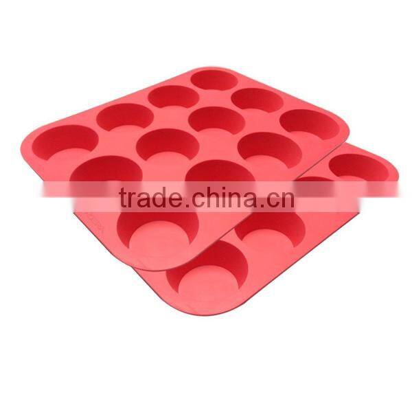 12 cavities silicone cup cake mold