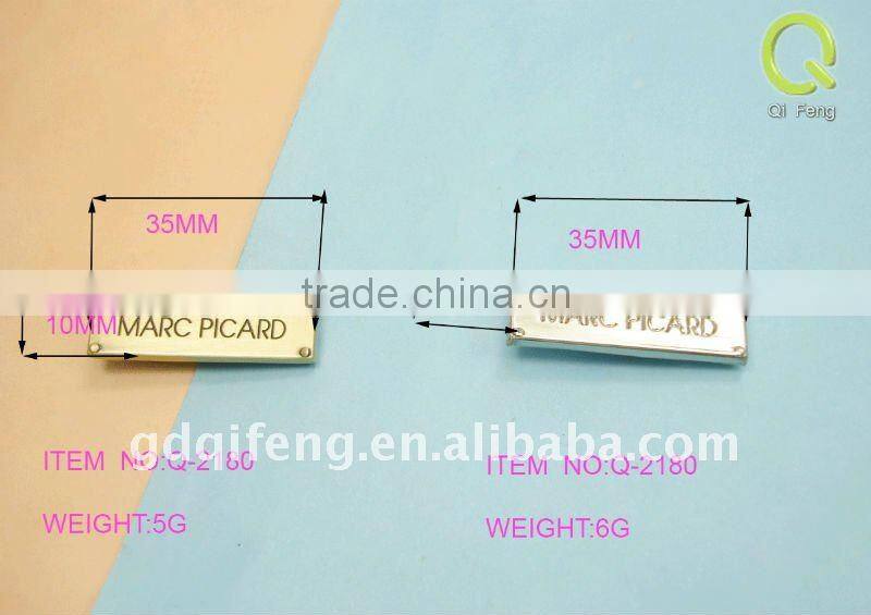 In Stock bag metal accessories metal plate strip brass tag