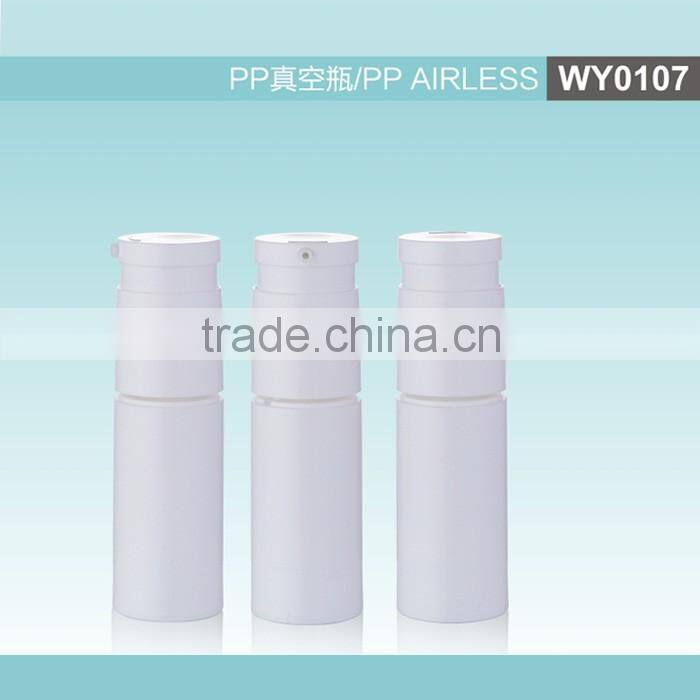 WY0106 PP airless bottle, 50ml, 75ml,100ml airless bottle with silver shoulder