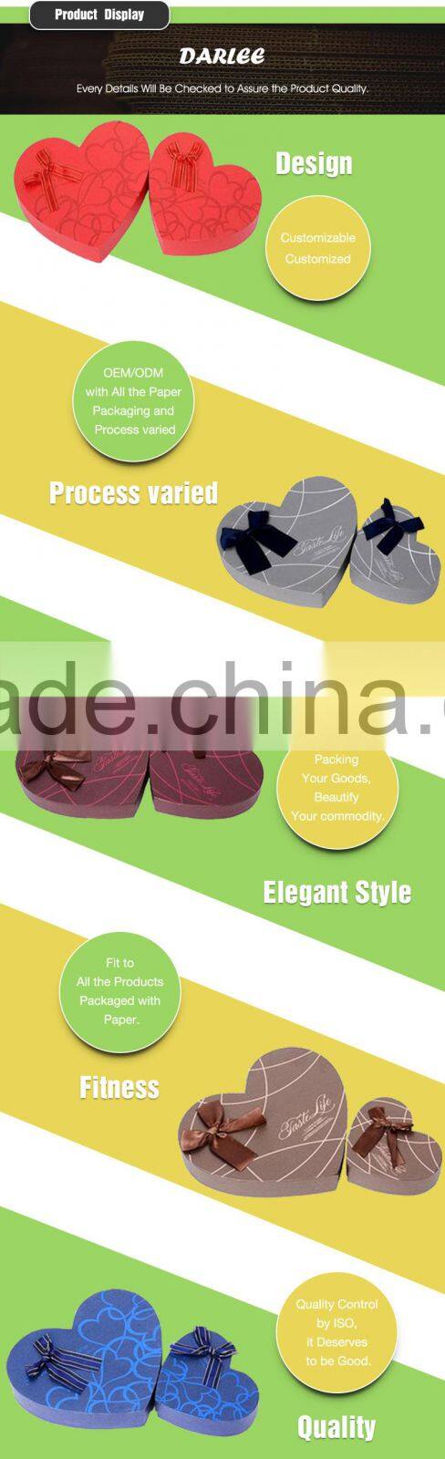 custom printed wedding favors heart shape cardboard gift box made in China