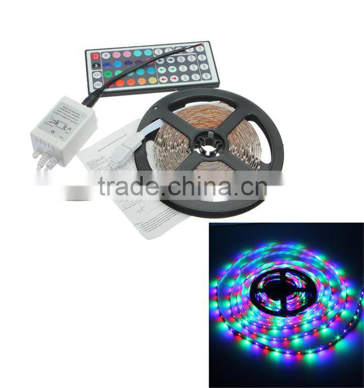 3528 RGB waterproof rainbow led strip kit 5m led strip+ 24 key digital rgb led strip controller + 12v 2A power adapter