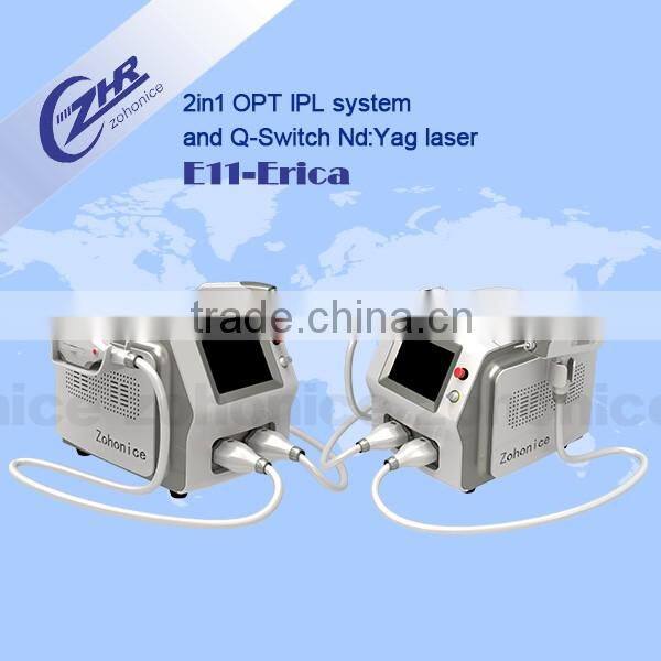 High quality E11C - Erica Q- switch nd yag laser tattoo removal ipl shr laser hair removal