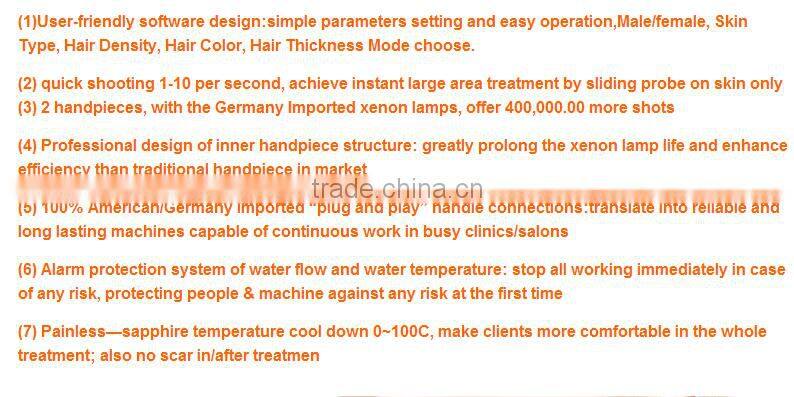 2016 Hot Sale 2 handles Portable IPL for Dark Circles and face lift elight laser equipment