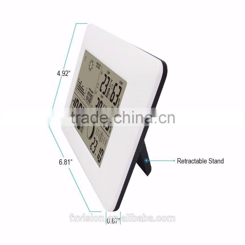 Digital weather station table clock with 2 Remote Sensors/Wireless weather station clock