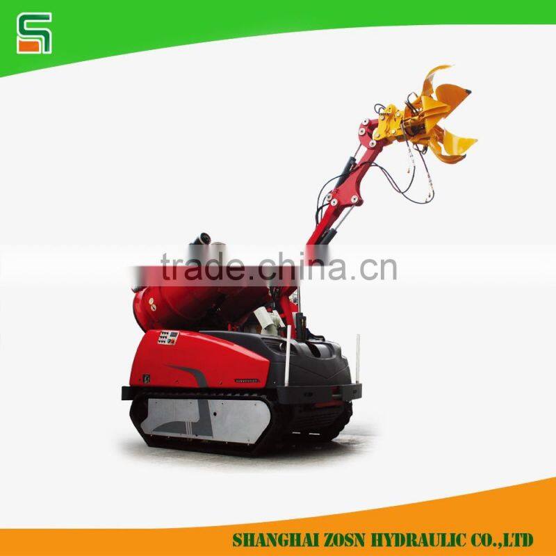 Fire fighting robot with gas extractor and breaking hammer