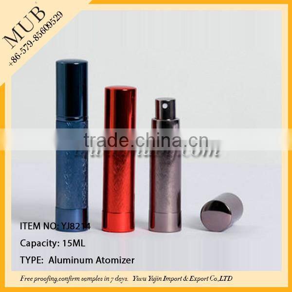new design unique aluminum perfume bottle mini vial refillable empty bottle