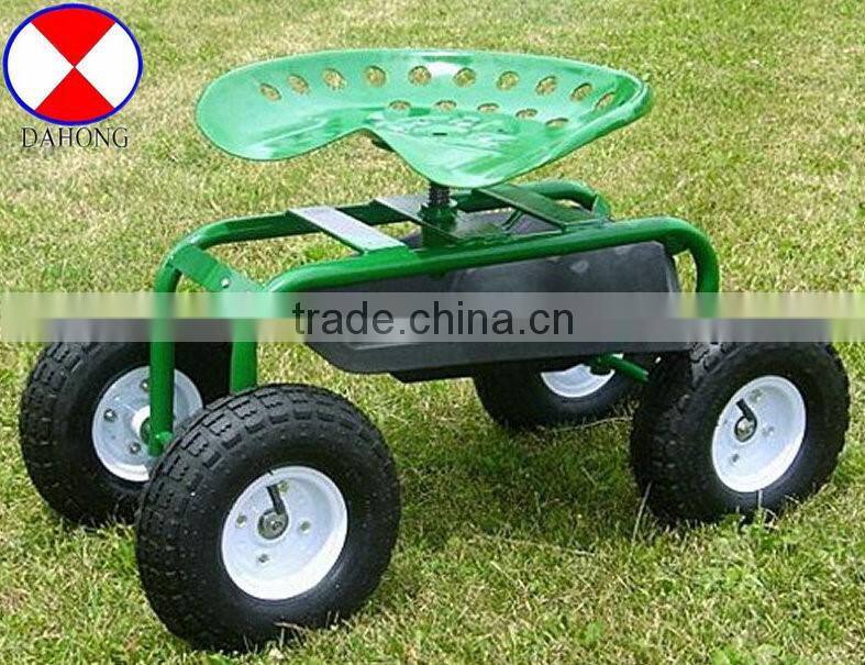 garden cart with steel seat,garden tool cart, seat cart, moving cart