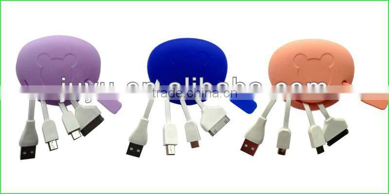 4 in 1 retractable usb cable for all mobile phone