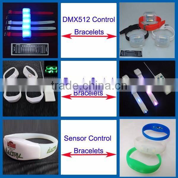 Remote Control LED Bracelets, Flashing RF LED Wristband for Live Concert Events