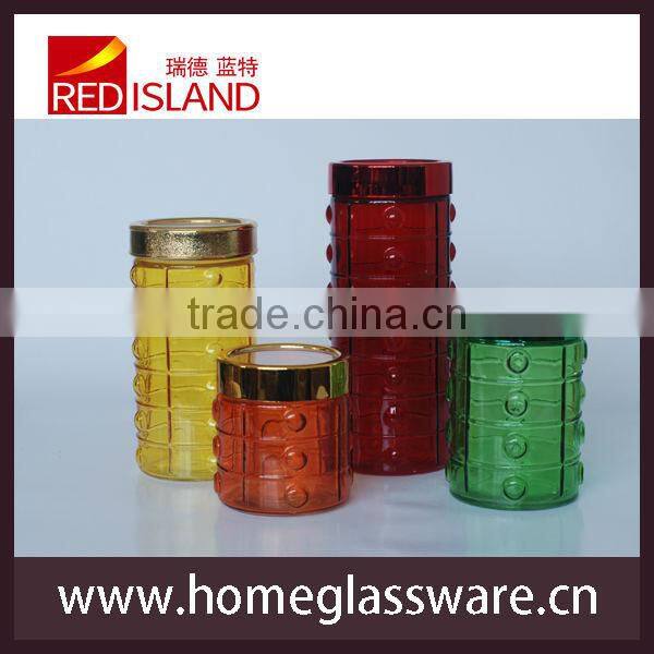 wholesale 1set Glass candy bottle & storage jars with plastic gasket ring