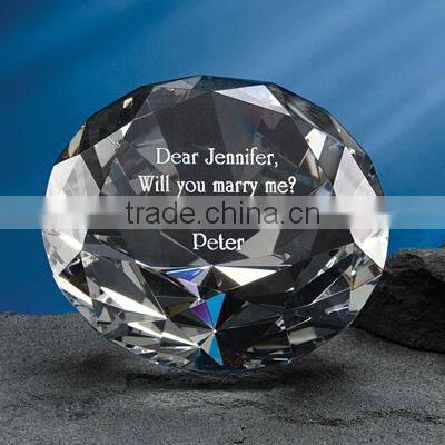 exquisite crystal diamond paperweight