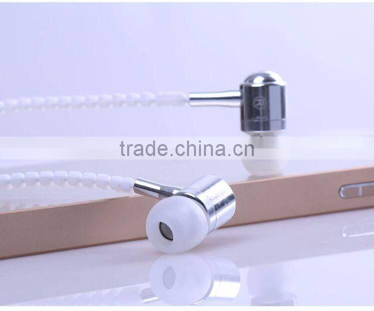 Creative Zipper Metal Earphone OEM luminous Earphones