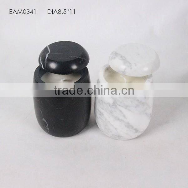 Classic home decoration carrara marble jar for storage