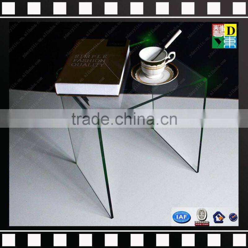 Clear acrylic nest of 3 plastic tables,high quality PMMA coffee side table from china manufacturer