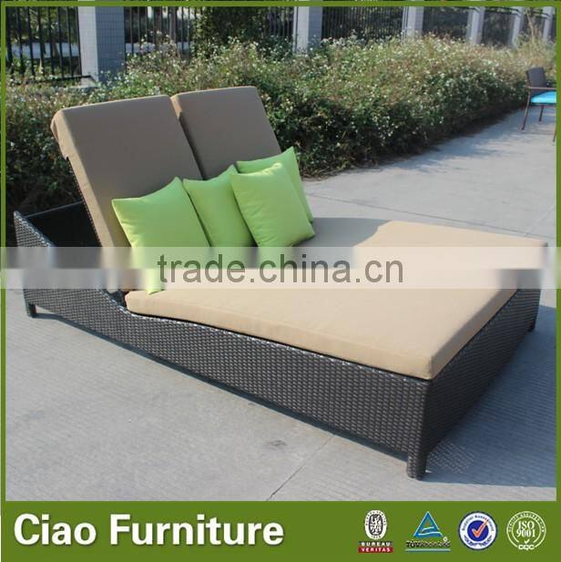 sun bed mattress Outdoor rattan furniture portable sun lounger