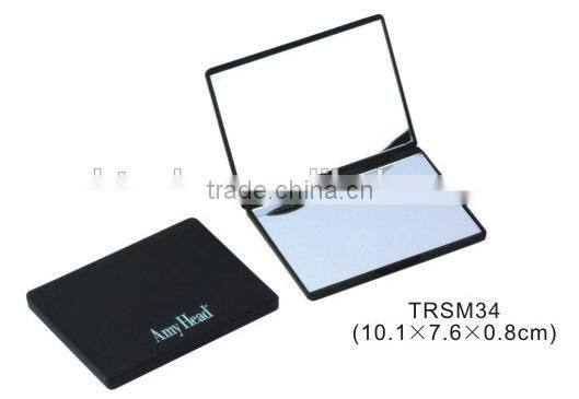 Plastic rectangle pocket compact mirror custom logo cosmetic mirror