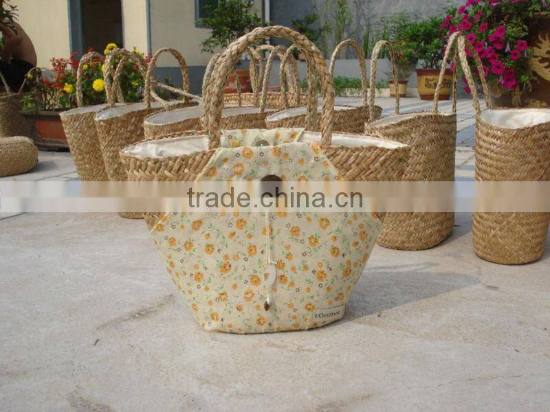 fashion sea grass bags with handles factory supply