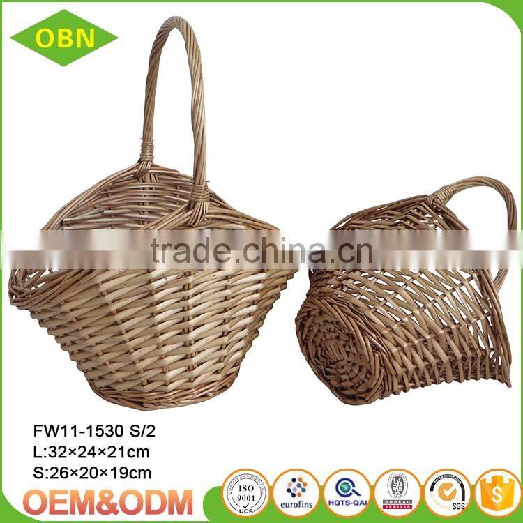 Wholesale Cheap Handmade Willow Woven Wicker Fruits Basket with Handle