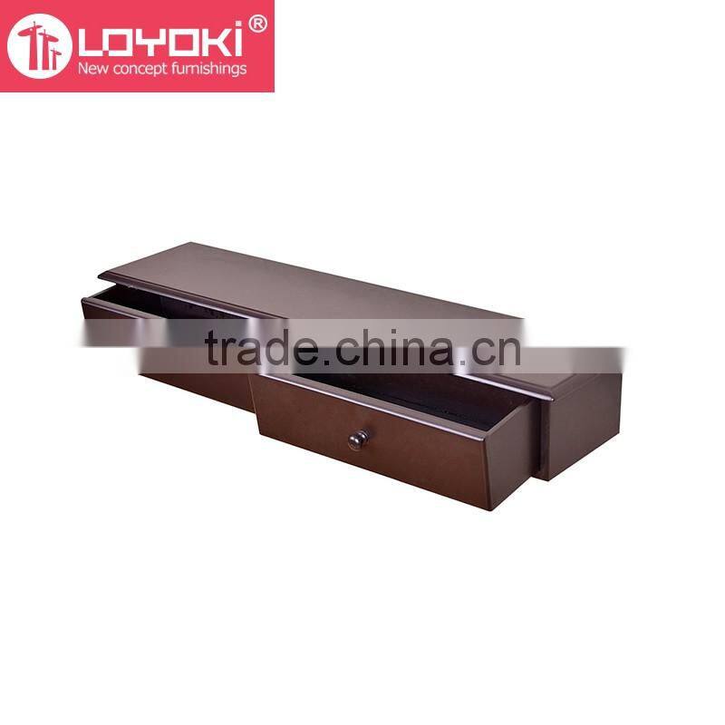 Wall-Mounted Storage Shelf with 2 Drawers living room wall decor MDF wood floating shelf