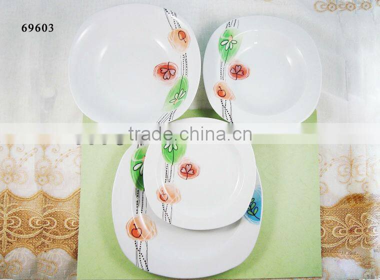 fashion design cheap square promotional dinner set