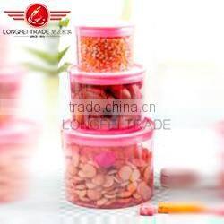 3 pcs Crisper Box ,Storage Box with Different Colored Flower-rimed Cover