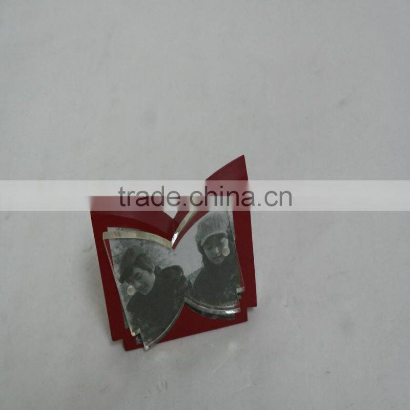 Lovely heart shape clear acrylic photo frame with magnet for wedding