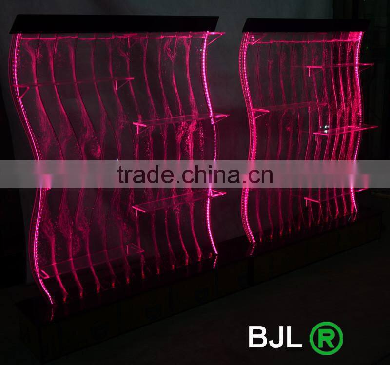 S Shape Lighting decorative acrylic led water bubble showroom display shelf