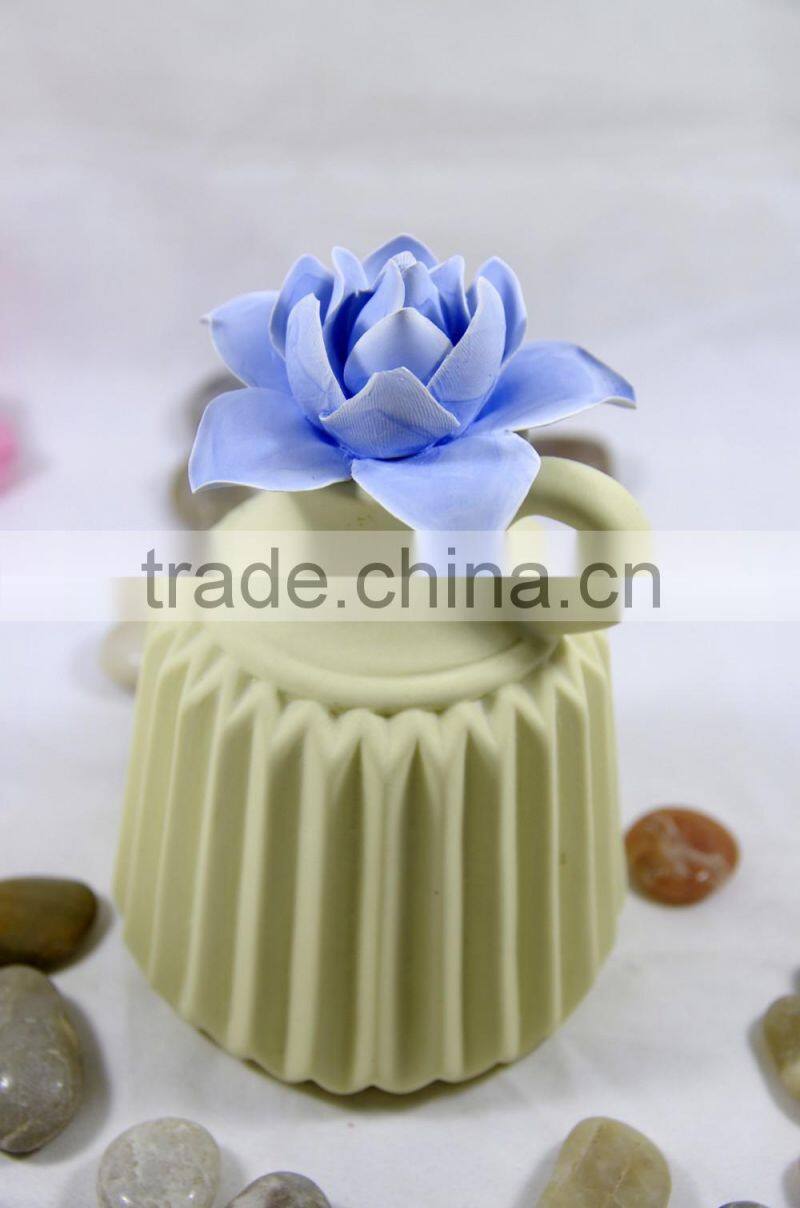Natural lavender scented plaster flower fragrance diffuser with ceramic bottle