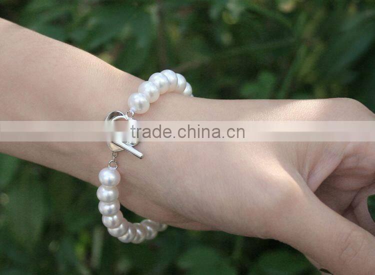popular 7-8mm near round freshwater pearl bracelet jewelry