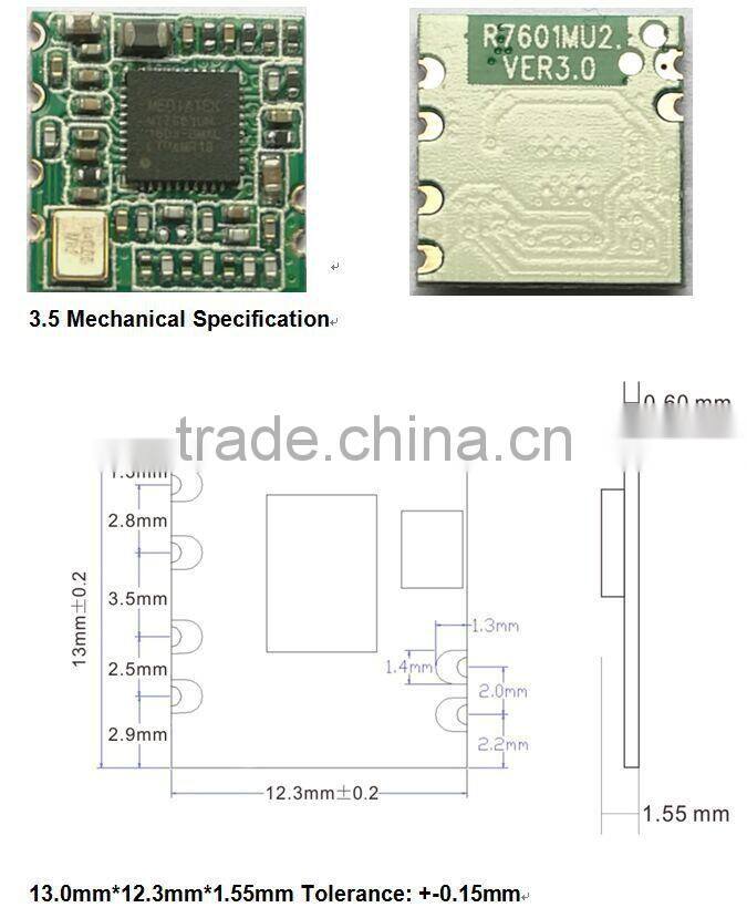 MTK7601 Design BL-R7601MU2 wireless LAN module Tablet PC MID wireless WIFI
