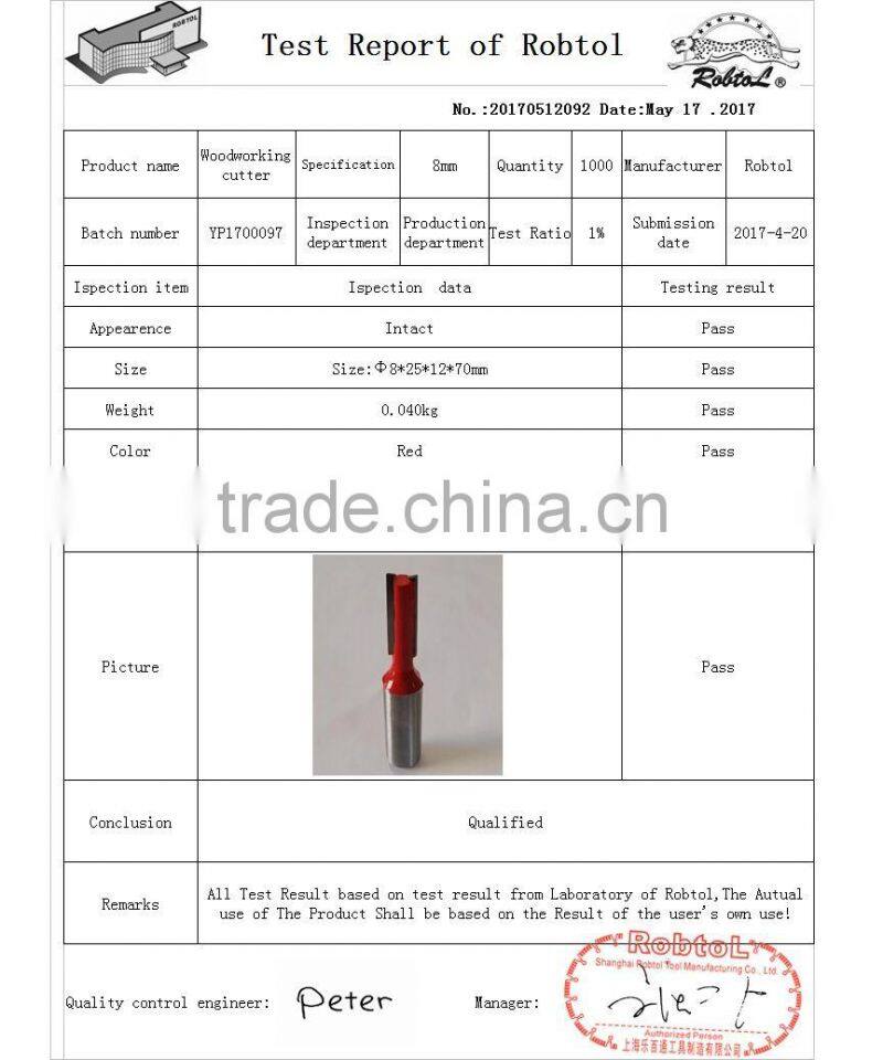 8MM Tungsten Carbide Router Bits woodworking one double flute straight shank CNC milling cutter