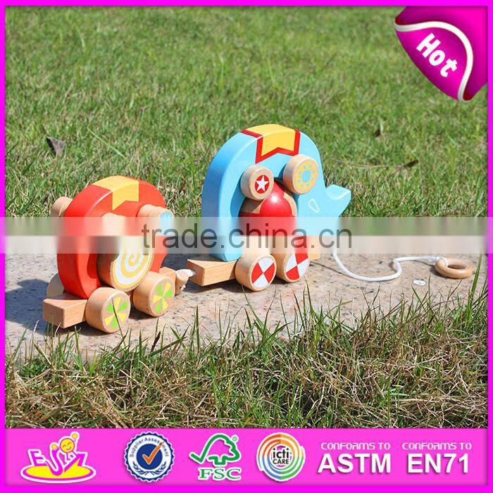 2015 Wooden pulling cart toy with blocks,DIY wooden pull push toy for children,Funny cheap wooden pull toy for baby W05B075-A1