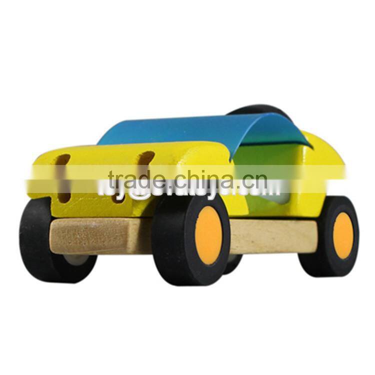 Best design cartoon elephant wooden baby toy car W04A040