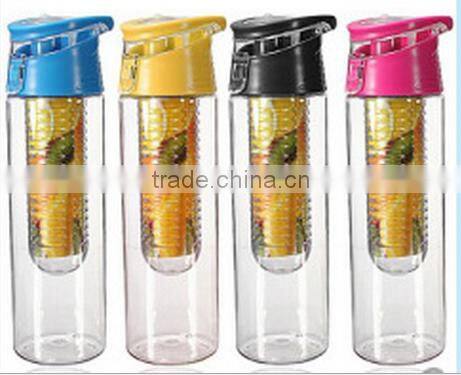 Tritan Plastic BPA Free Fruit Infuser Water Bottle Flip Top 700ml