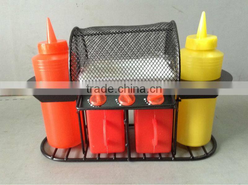 6pcs grill chicken plastic BBQ condiment set