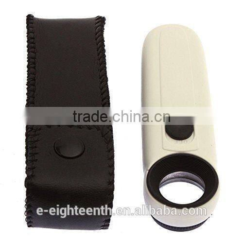 MG6B-1B New Hand Held 2 LED Lights 40x Magnifying Glass Lens Jewellery Magnifier Loupe for repair