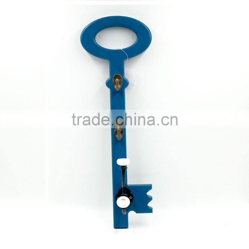 Everyday crafts key shape antique chinese carved plaque wooden wall hanger with hooks