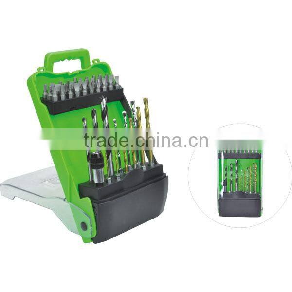 2015 New arrival CF4237 43pcs hss twist drill bit with green plastic case