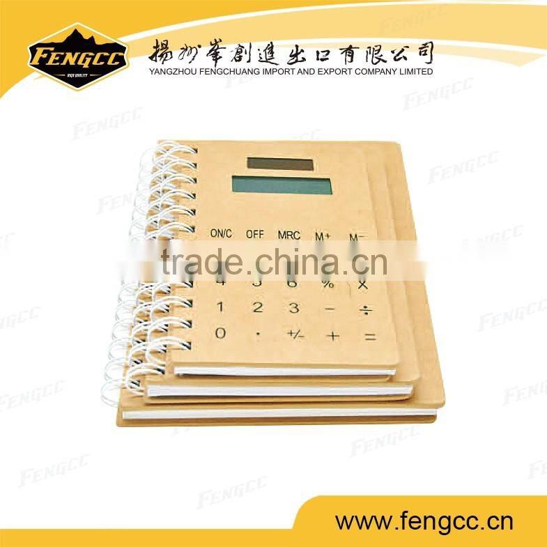 School PU notebook calculator with pen,notebook calculator