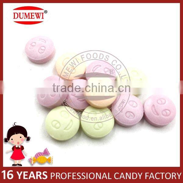Smile Emoji Round Tablet Candy Dextrose Pressed Sugar Candy