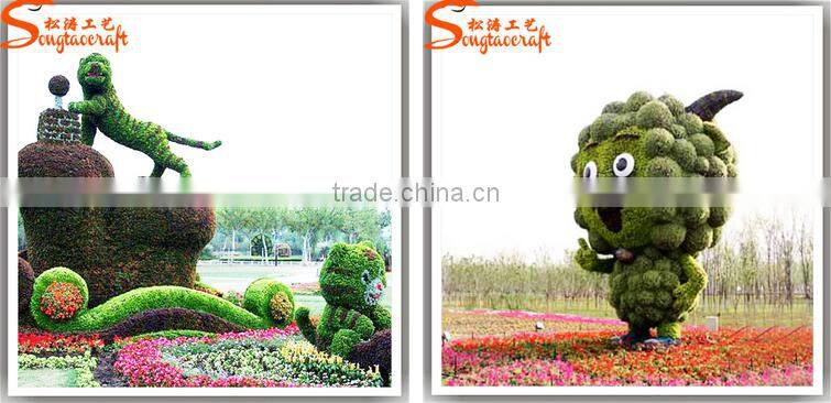 2015 Wholesale manufacturer cusomizes artificial decorative topiary animal garden topiary