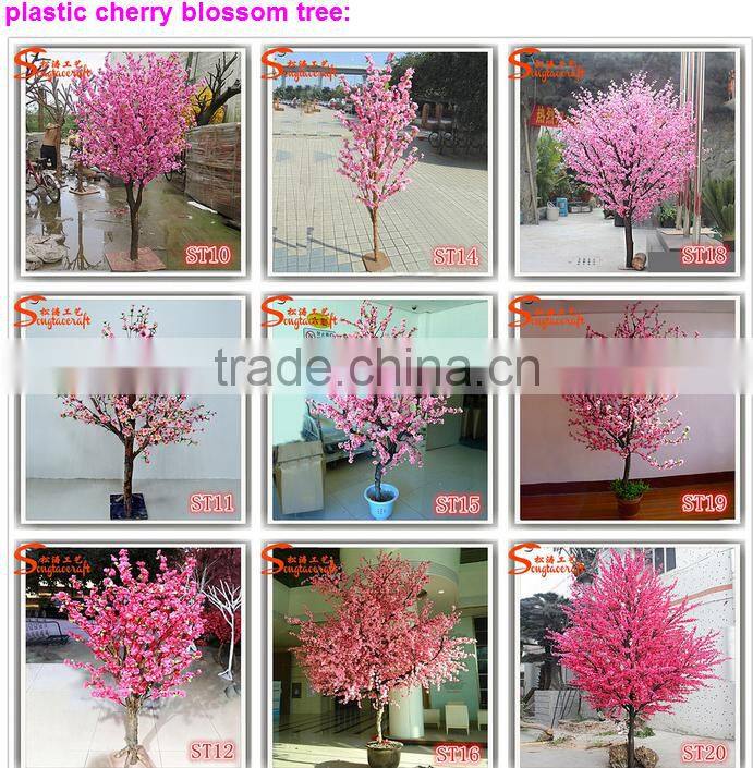 2015 Wholesale Decorative artificial flower tree fake wedding blossom tree flower trees and plants sale