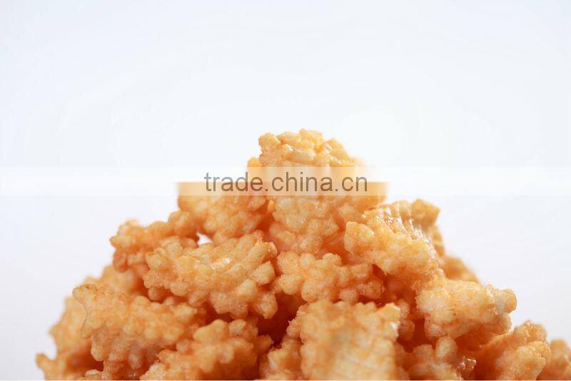 Fried rice cracker snack food round shape