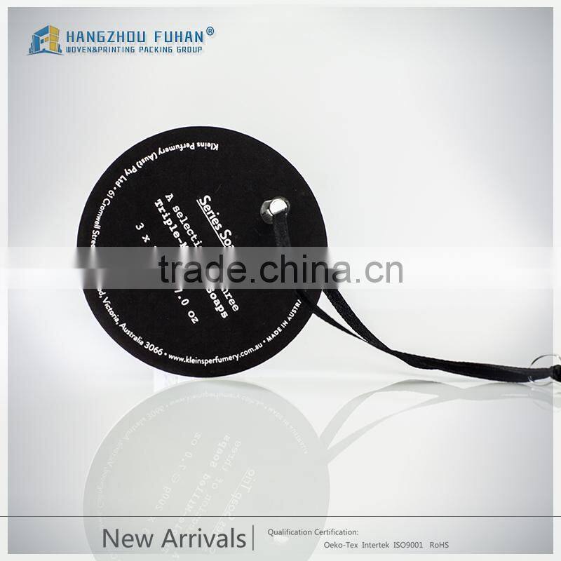 Fancy Unique Customized Black Paper Hang Tag