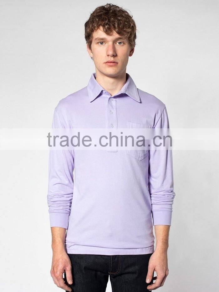 100% cotton custom long sleeve golf tee plain shirts men polo t-shirt
