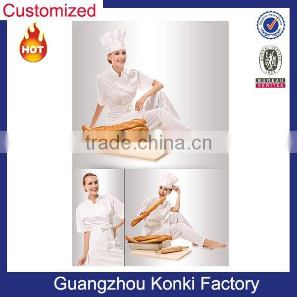 hot sale white black color cotton or polyester fabric waitress waitor restaurant chef uniform