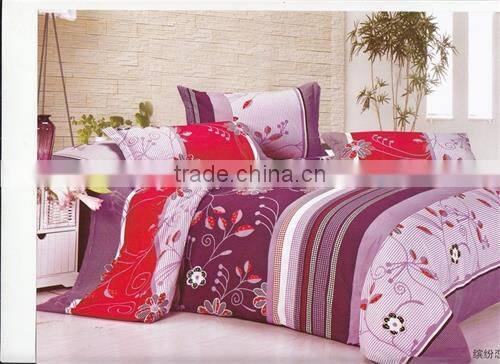 queensize flower design photo printing diamond velvet hotel home bedding set