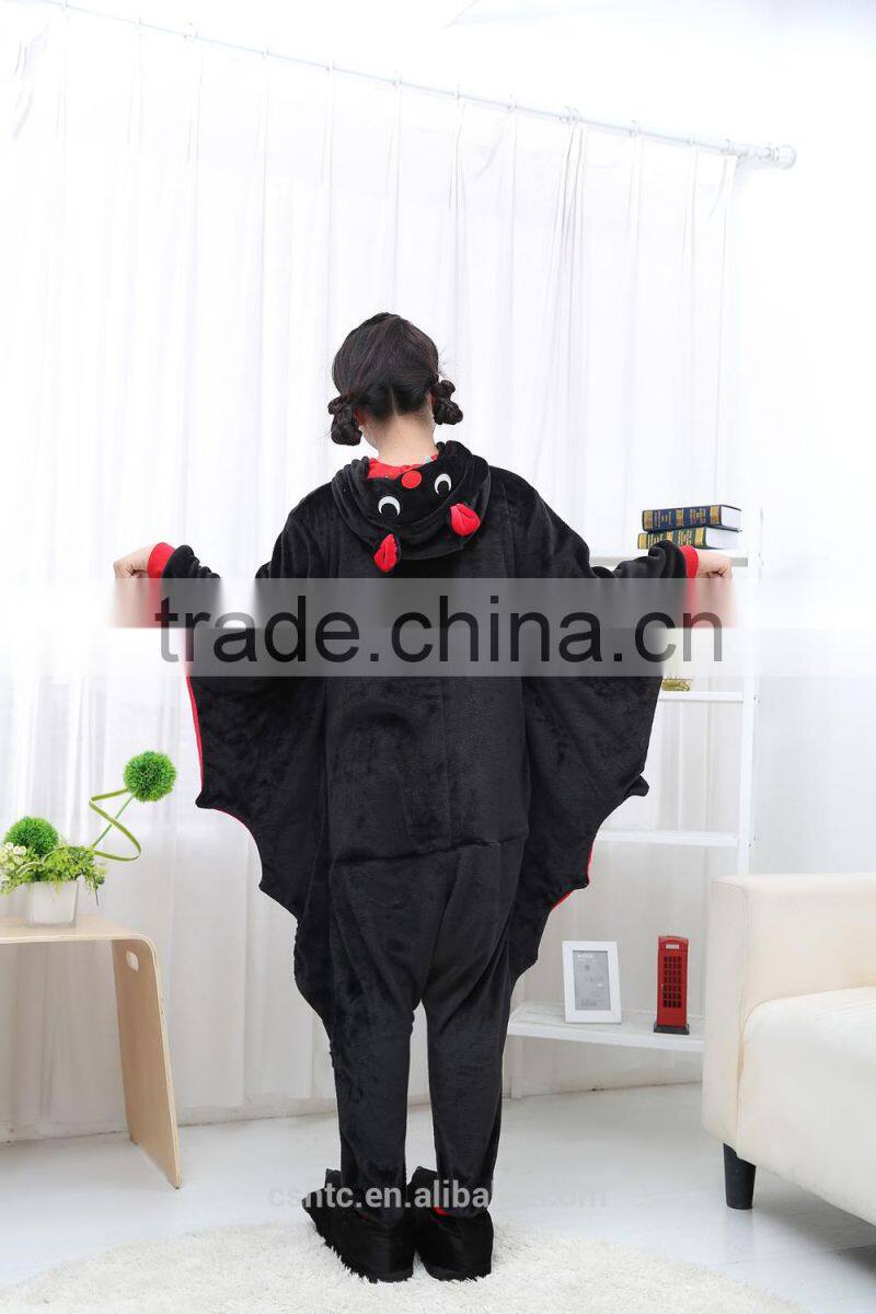 flannel cartoon adult animal jumpsuit animal pajamas jumpsuit bat design