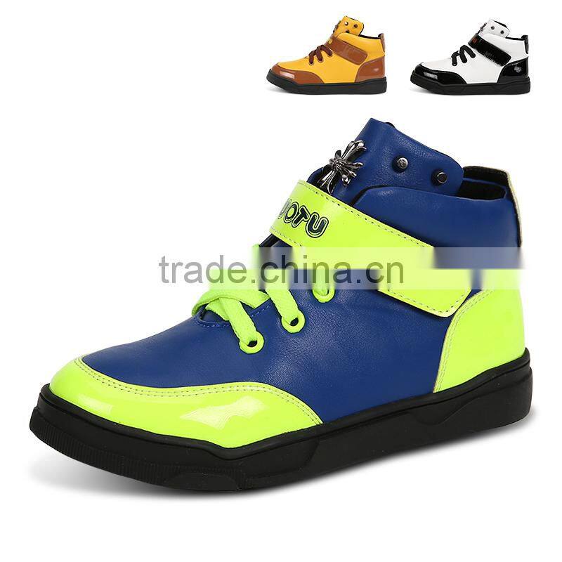 new style fashion high top children casual shoes sneakers for boys, best quality kids high upper shoes sample made in china